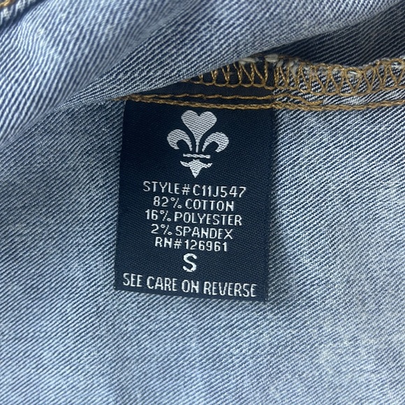 Love Culture Jeans Vintage Wash Buttoned Denim Vest S100-49 - Picture 3 of 4